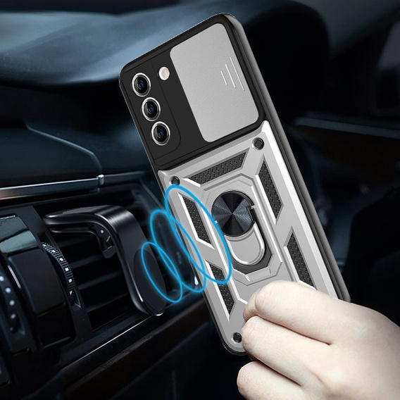 Pouzdro pro Samsung Galaxy S23 Plus, CamShield Slide, stříbrné