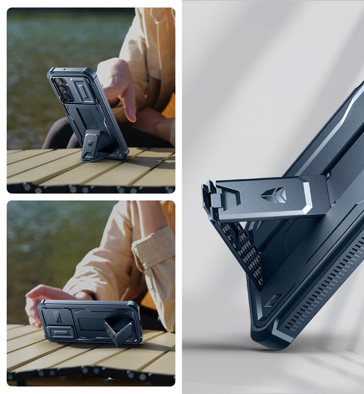 Pancéřové pouzdro pro Samsung Galaxy A16, Dexnor Full Body (Two Frames), námořnicky modré