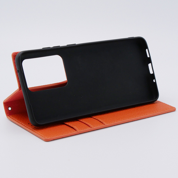 Kožené pouzdro pro Samsung Galaxy S20 Ultra, ERBORD Grain Leather, oranžové