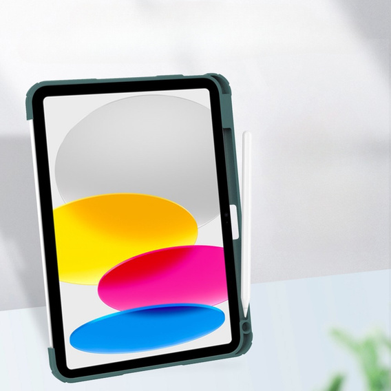 Pouzdro pro iPad 10.9 2022 10 Gen, Smartcase Hybrid, se slotem na stylus, tmavě zelené