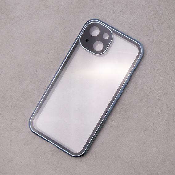 Pouzdro pro iPhone 13, Magnetic Dual Glass, modré