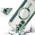 Klopové pouzdro pro Samsung Galaxy S25, RFID Wallet MagSafe CamShield, zelené