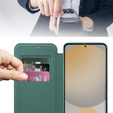 Klopové pouzdro pro Samsung Galaxy S24 FE, RFID Wallet MagSafe CamShield, zelené