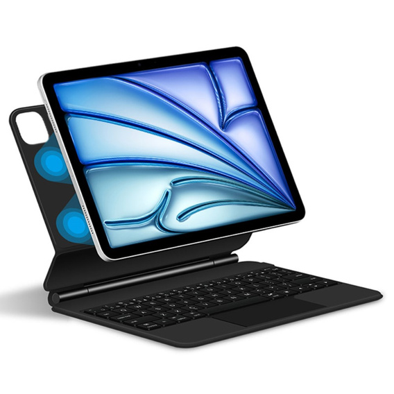 Pouzdro s klávesnicí pro iPad Air 13" 2024, Magnetic Keyboard Touchpad, černé