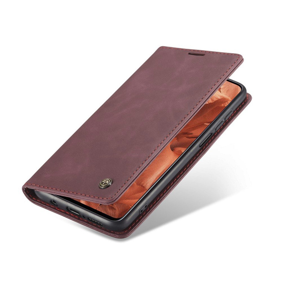 Pouzdro CASEME pro Xiaomi do Redmi Note 9s / 9 Pro, Leather Wallet Case, kaštanové