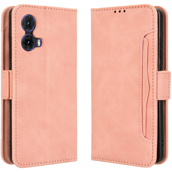 Klopové pouzdro pro Motorola Moto G85, Card Slot, růžové