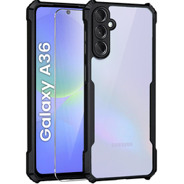 Pouzdro pro Samsung Galaxy A36, AntiDrop Hybrid, černé + tvrzené sklo 9H