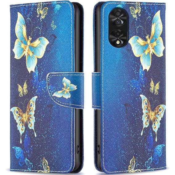 Klopové pouzdro pro TCL 40 NxtPaper, Wallet, Butterflies modré