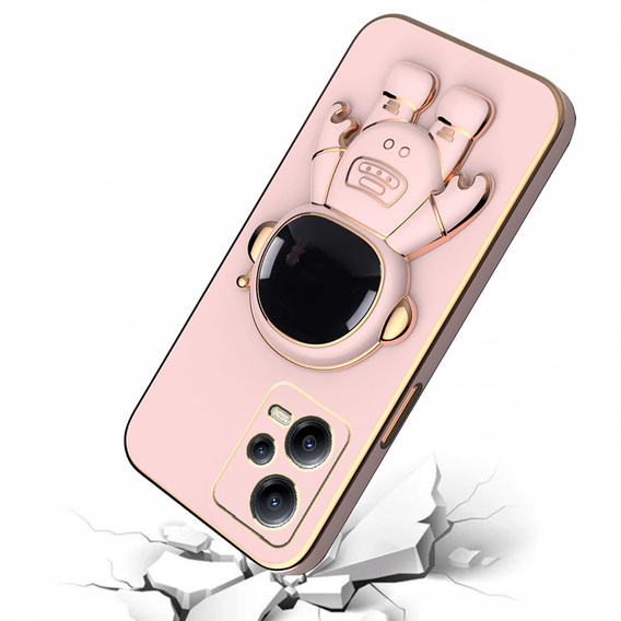 Pouzdro pro Xiaomi Redmi Note 12 5G / POCO X5 5G, Astronaut, růžové