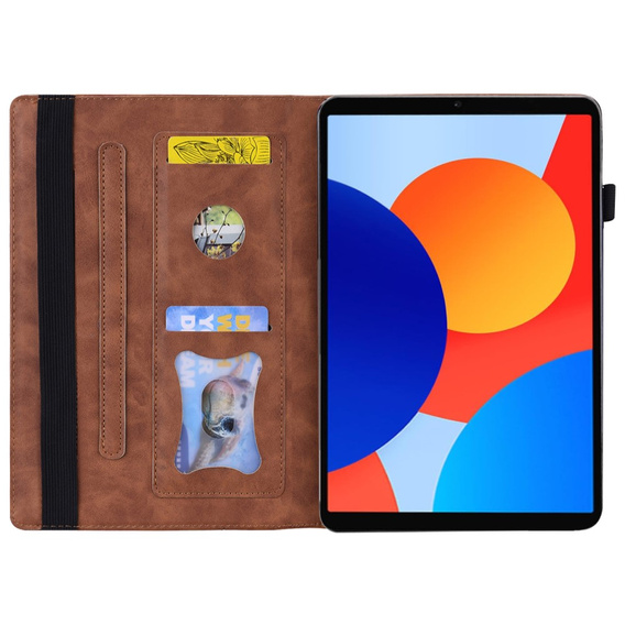 Pouzdro pro Xiaomi Redmi Pad SE 8.7, Classic, s prostorem pro stylus, hnědé