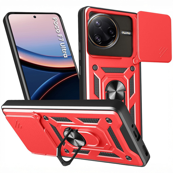 Pouzdro pro Xiaomi Poco F7 Ultra, CamShield Slide, červené