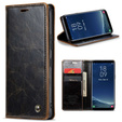 CASEME flipové pouzdro pro Samsung Galaxy S8+ Plus, Waxy Textured, káva