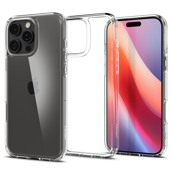 Pouzdro Spigen pro iPhone 16 Pro Max, Ultra Hybrid, průhledné + 9H tvrzené sklo