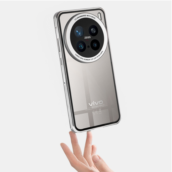 Pouzdro pro Vivo X200 Pro 5G, Magnetic Dual Glass, stříbrné