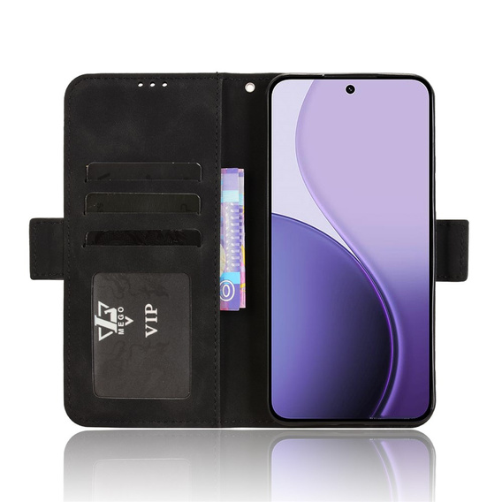 Klopové pouzdro pro Oppo Reno 14, slot na karty, peněženka, černé