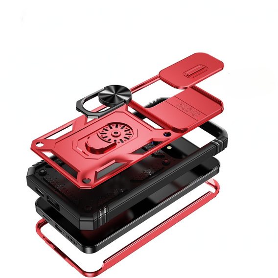 Pouzdro pro Samsung Galaxy S24+ Plus, CamShield Slide, červené / černé