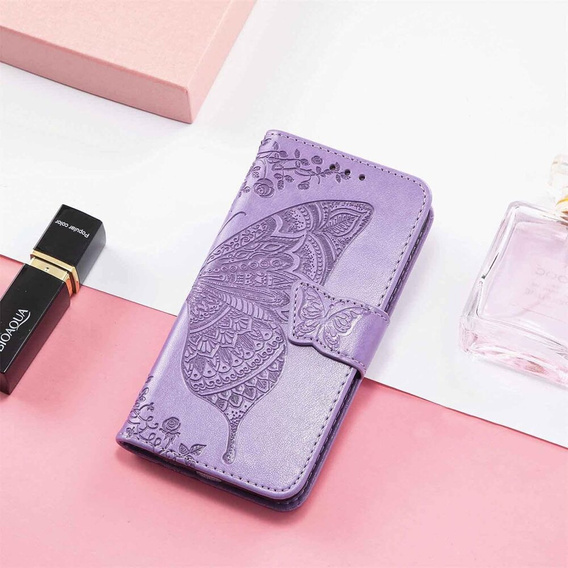 Klopové pouzdro pro Oppo A5 Pro 5G, Butterfly, fialové