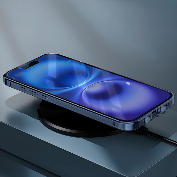 Magnetické pouzdro Dual Glass MagSafe pro iPhone 16, modré