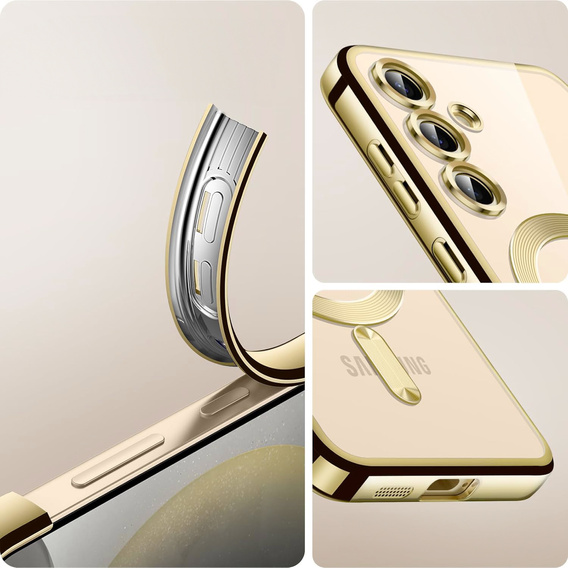 Pouzdro pro Samsung Galaxy A05s, Electro MagSafe, zlaté + sklo na displej