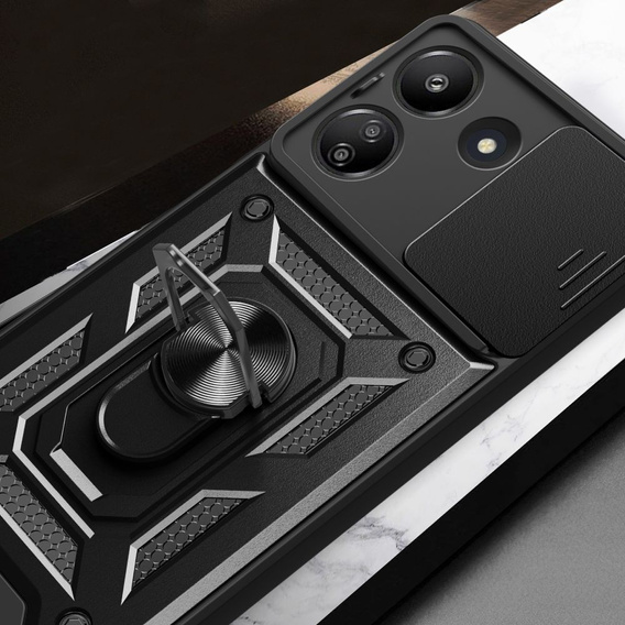 Pouzdro pro Xiaomi Redmi 13C / Poco C65, CamShield Slide, černé