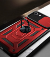 Pancéřové pouzdro pro iPhone 16E, CamShield Slide, červené + tvrzené sklo 9H