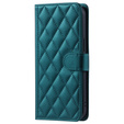 Pouzdro s klopou pro Samsung Galaxy S20 FE, Rhombus Crossbody Leather, tmavě zelené