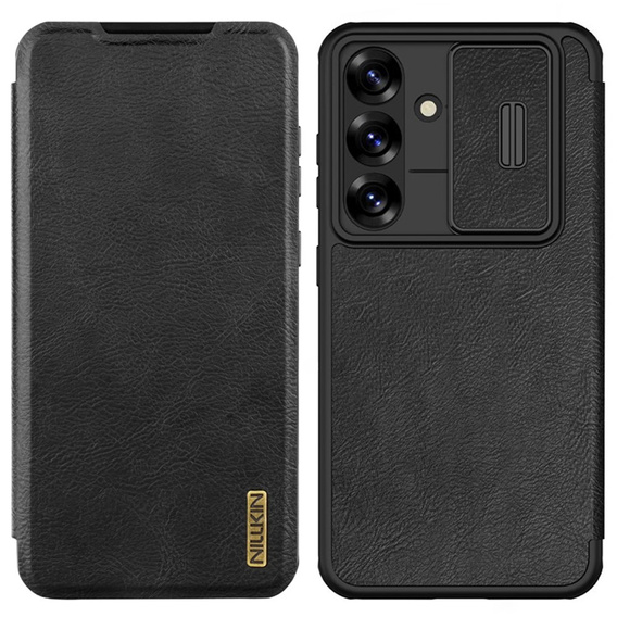 Flipové pouzdro NILLKIN pro Samsung Galaxy A56, CamShield Qin Pro, kůže, černé