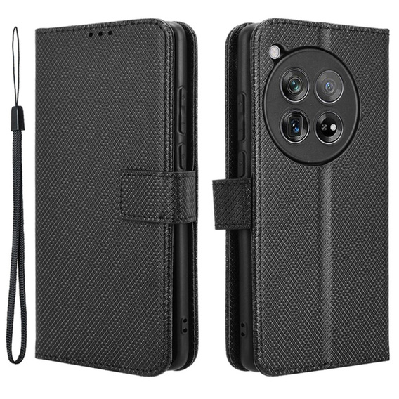Klopové pouzdro pro OnePlus 12 5G, Wallet Smart Magnet, černé