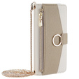 Flipové pouzdro Wallet Zipper Pocket pro Motorola Edge 40 Neo 5G, Wallet Zipper Pocket, se zrcátkem, bílé