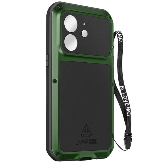 Pouzdro Love Mei pro iPhone 12 Mini, armored with glass, zelené