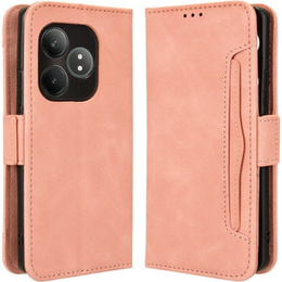 Klopové pouzdro pro Realme GT 6 / 6T, Card Slot, růžové