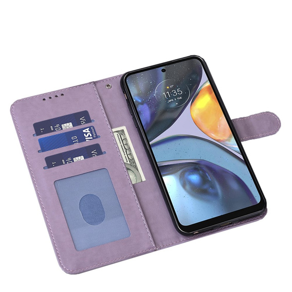 Klopové pouzdro pro Motorola Moto G22, tree, fialové