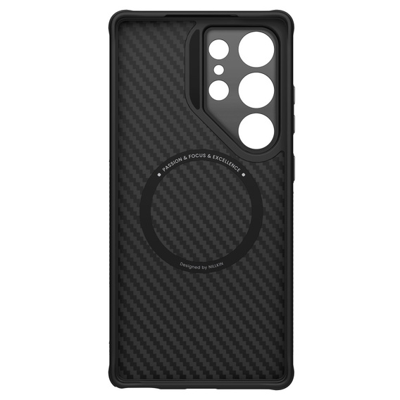Pouzdro pro Samsung Galaxy S25 Ultra, pancéřované Nillkin, Carboprof Case, pro Magsafe, černé