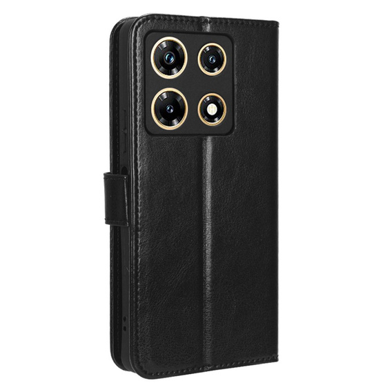 Klopové pouzdro pro Infinix Note 30 Pro 4G, Crazy Horse Wallet, černé