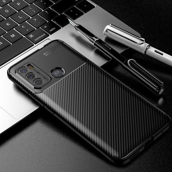 Pouzdro pro Motorola Moto G60, Carbon Gel, černé