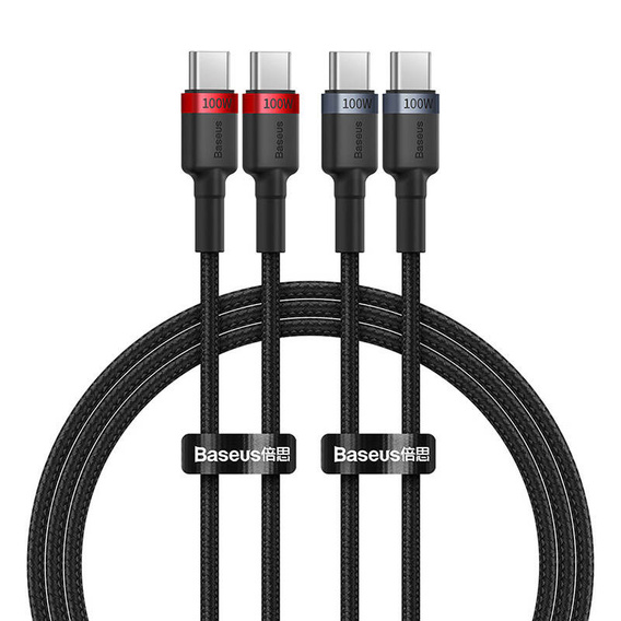 Baseus Cafule USB-C na USB-C 100W kabel 1m - sada 2 kusů