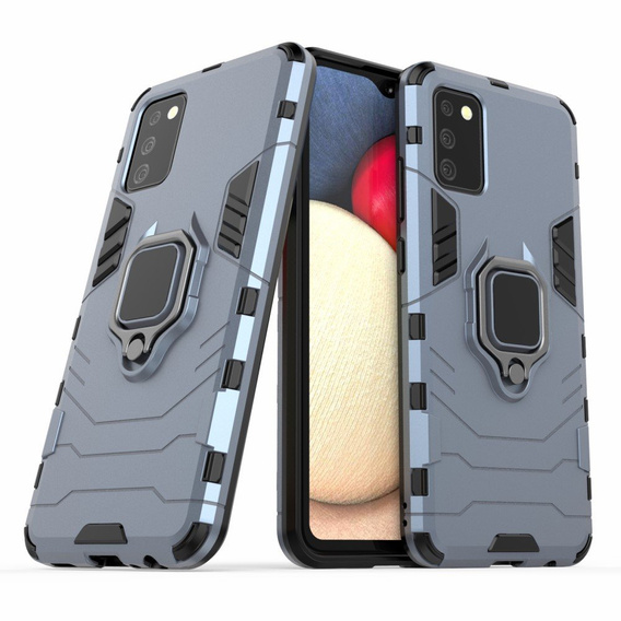 Pouzdro pro Samsung Galaxy A02S, Kickstand Ring, modré