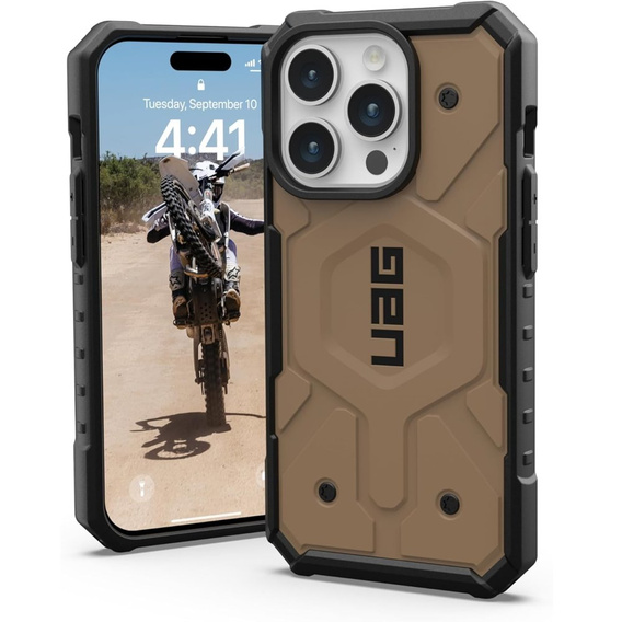 Pouzdro Urban Armor Gear pro iPhone 15 Pro, Pathfinder MagSafe, hnědé