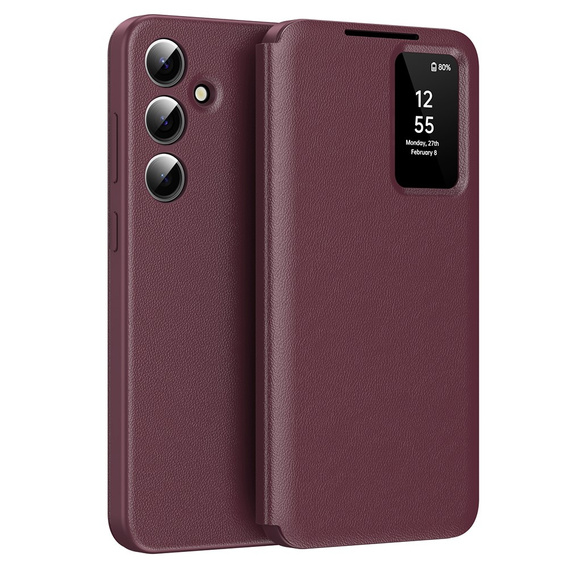 Flipové pouzdro pro Samsung Galaxy S23 FE, Smart View Wallet, kaštanové
