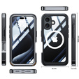 Pouzdro pro iPhone 16, Shockproof, se sklem, pro MagSafe, černé