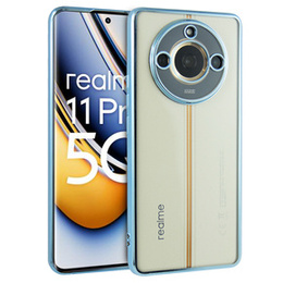 Pouzdro pro Realme 11 Pro 5G / Pro+ 5G, Electroplating Frame, transparentní / modré