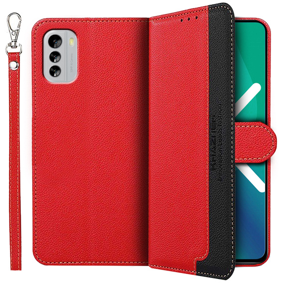 Klopové pouzdro pro Nokia G60 5G, KHAZNEH RFID Case, Dual Color, červené