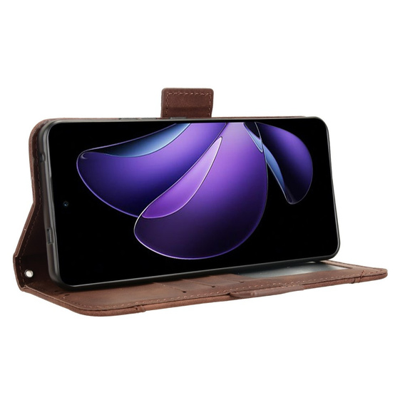 Klopové pouzdro pro Oppo Reno 13F / Oppo Reno 13FS, Card Slot, hnědé