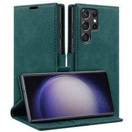 Pouzdro pro Samsung Galaxy S24 Ultra, ERBORD Vintage peněženka s klopou, zelené