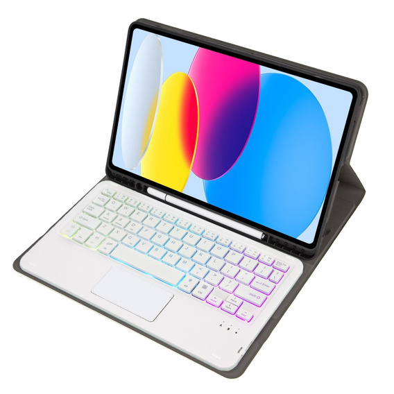 Pouzdro s podsvícenou bluetooth touchpad klávesnicí pro iPad 10.9" 2022 (10 gen.), zlaté