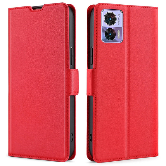 Klopové pouzdro pro Motorola Edge 30 Neo 5G, Wallet Thin Magnet, červené