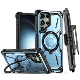 Pouzdro pro Samsung Galaxy S23 Ultra, Heavy Duty Ring Belt Clip, modré