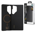 Pouzdro BENKS Kevlar pro Samsung Galaxy S25 Ultra, pro MagSafe, Carbon Fiber, černé