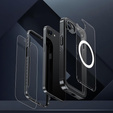 Pouzdro pro iPhone 16E, Shockproof, se sklem, pro MagSafe, černé