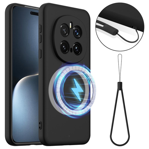 Pouzdro pro Honor Magic7 Pro 5G, Silicone MagSafe, černé
